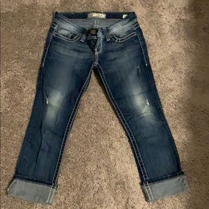 Buckle jean crop capris